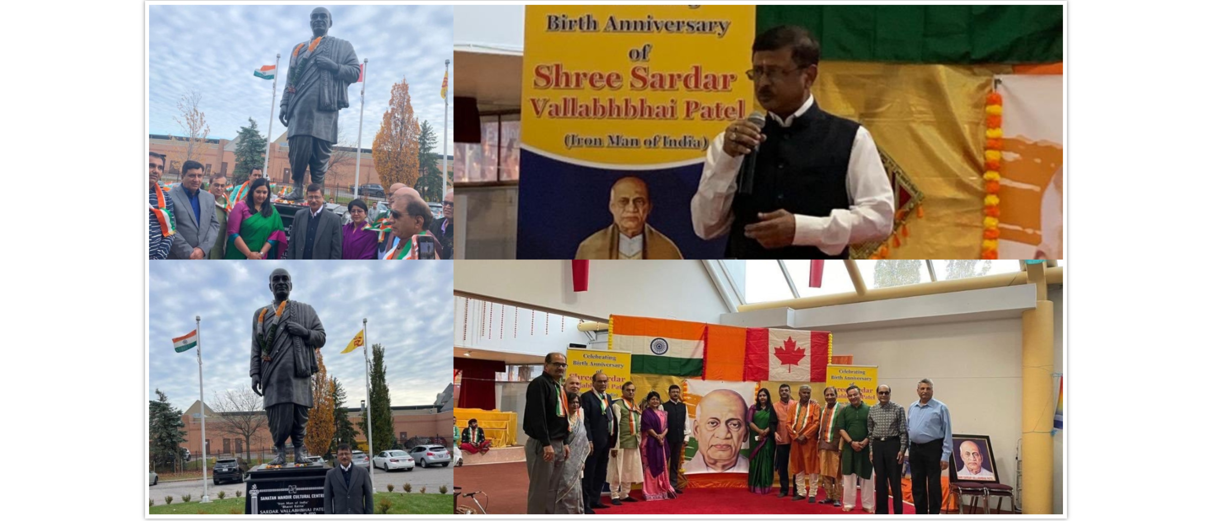  High Commissioner designate Shri Sanjay Kumar Verma paid tribute to Sardar Vallabhbhi Patel at the Sanatan Mandir Cultural Centre, Markham. (6 November 2022)
